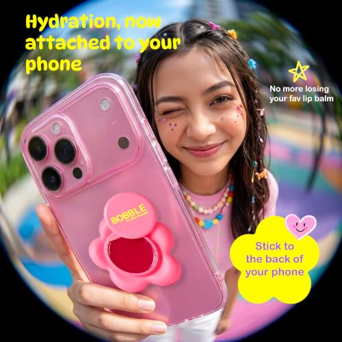 Image of Mila Beaute Bobble Gloss Balm Phone Pod | Cushion Soft Lips with 6-Peptide Complex & Collagen | Natural Tinted Glossy Finish | Non-Sticky & Lightweight | Hydrating & Nourishing I For Dry & Chapped Lips I Lip Balm-Bubble Yum, 20gm