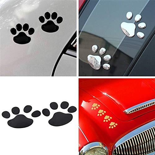 Sosa&Ya 4X Auto Aufkleber Hund Katze Pfoten Tatzen 3D Sticker (Schwarz)