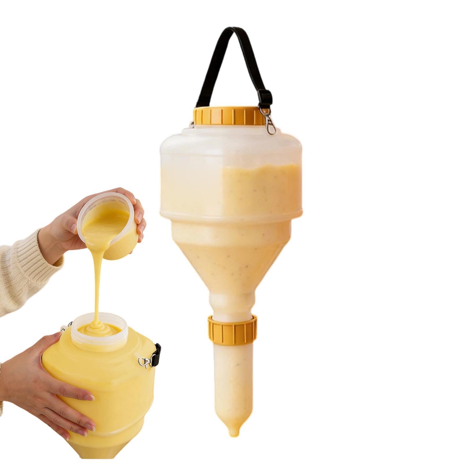 Botella dispensadora de condimentos, correa ajustable, recargable, dispensador de salsa de gran capacidad para ketchup, jarabe, aderezo de ensalada, perfecto para el hogar, cocina, restaurante, camión