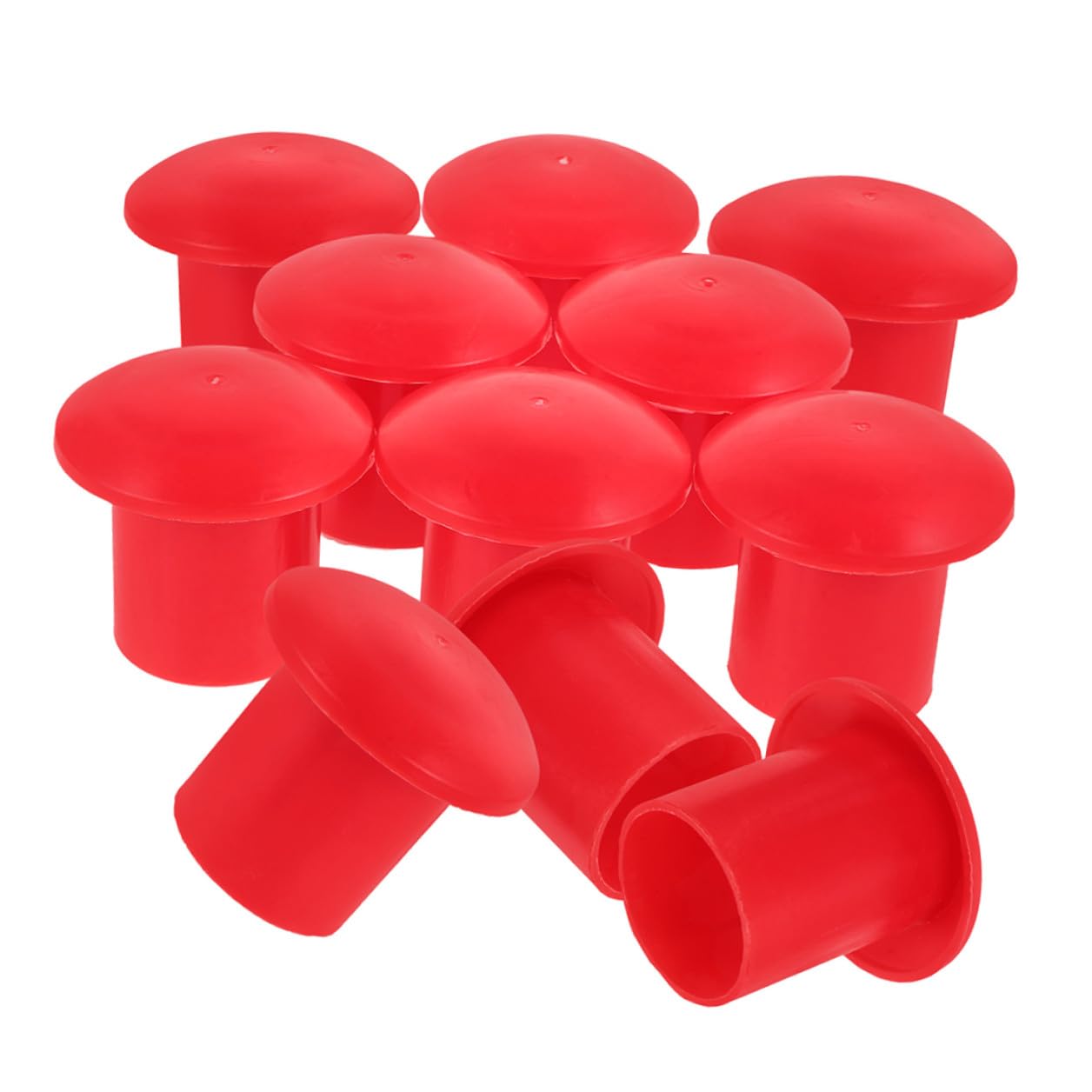 Cappucci di Protezione per Barre D'armatura in Pp Rosso 16-25mm, Tappi Terminali di Sicurezza a Fungo, Copriferro Riutilizzabili 50 Pezzi