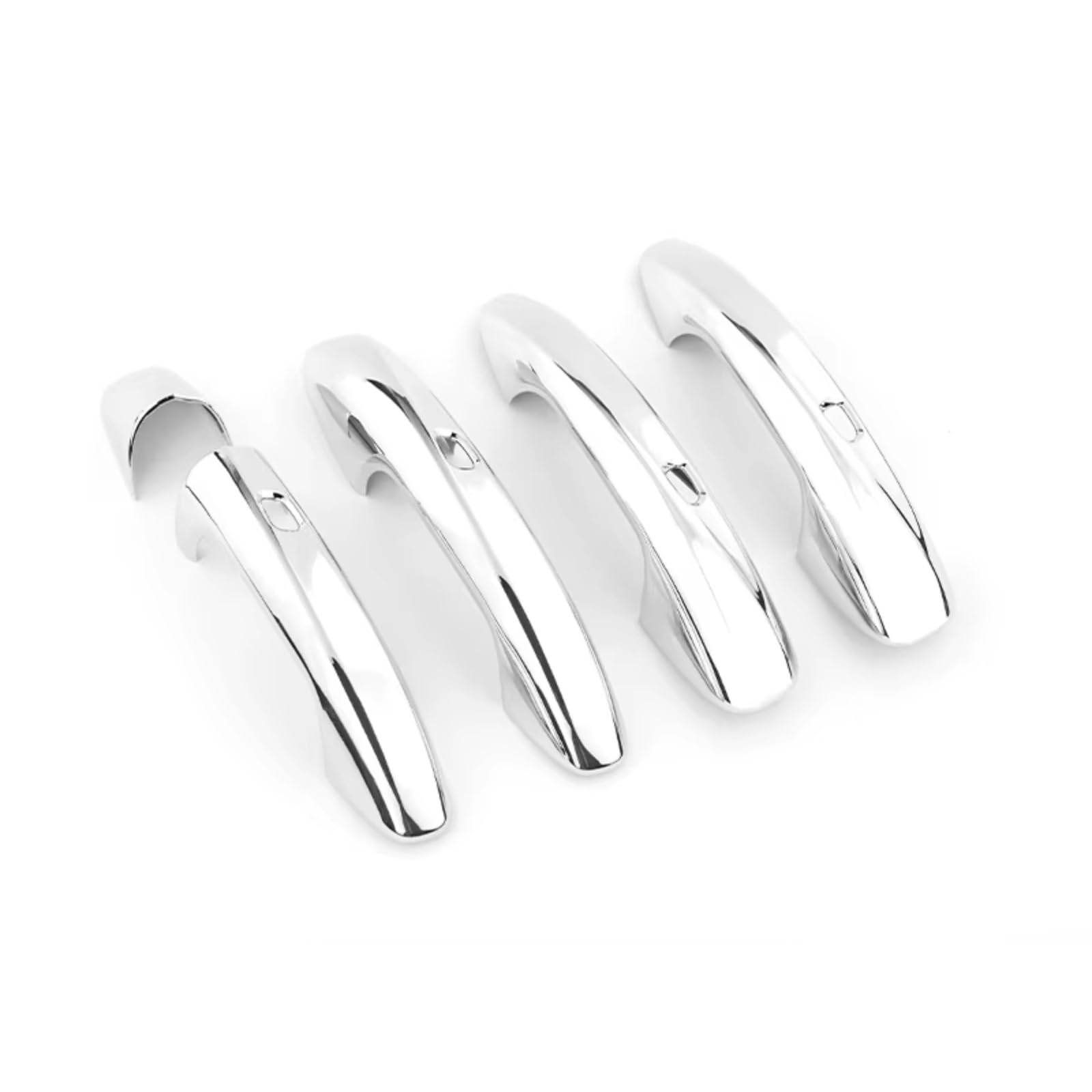 Qdzvalumv Silver Four Keyholes Car Door Handles Cover Shell Compatible With Benz For W177 2019-2024 For W247 2020-2024 Car Door Handle Cover Trim Set Accessories(Silver Four Keyholes)
