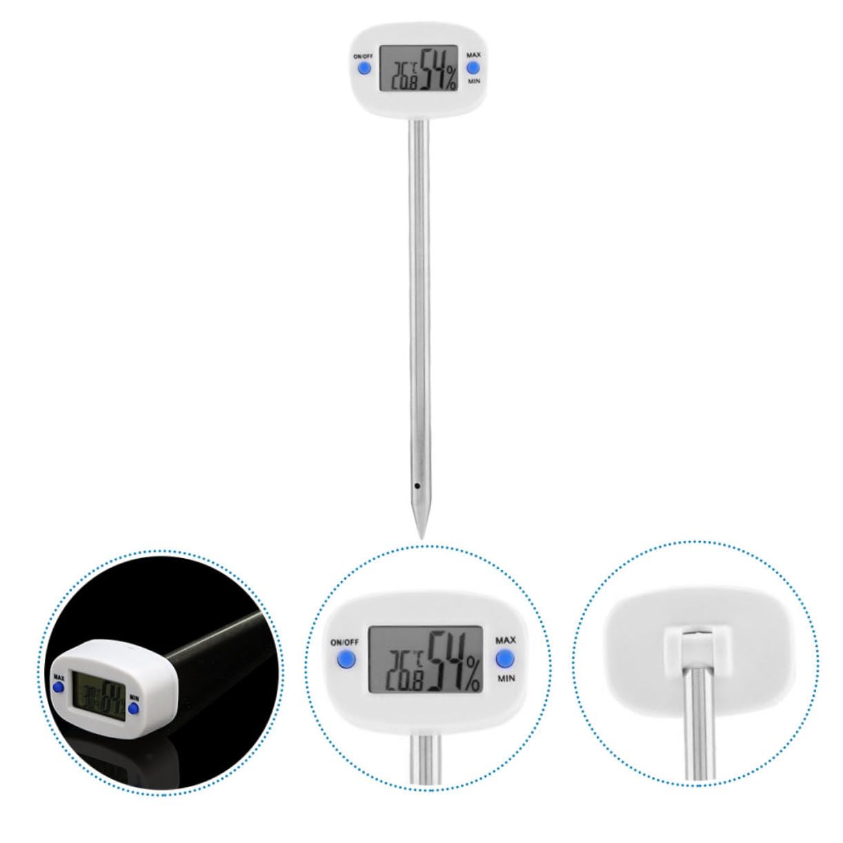 BESPORTBLE 3 Stück Mini Bodenthermometer und Hygrometer Präziser Bodenfeuchtigkeits und Temperaturtester mit Edelstahlsonde für Pflanzenpflege und Gartenarbeit