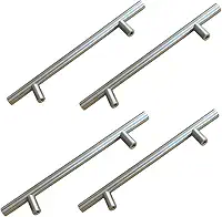 Puxador para Móveis e Gavetas, 20 cm, Aço Inoxidável, Acabamento Prata, Kit com 4 Peças, Estilo Minimalista