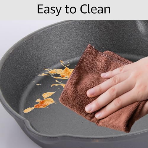20 X 4 CM Cast Iron Frying Pan with Wooden Base, Round Cast Iron Pan Set with Handle, Heavy Duty Metal Skillet, Oven Safe Steel Frying Pans for Camping Indoor & Outdoor Cooking - Image 5