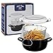 Premier Housewares (6 x 33 x 27 cm), 5 L Deep Fryer with Pyrex Lid - Black