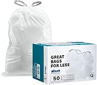 Vista 11 de Plasticplace Revestimientos para botes de basura con aroma a lavanda y vainilla suave con cordón blanco, compatibles con Code Q (200 unidades) │