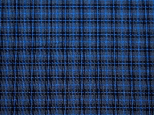 Tissu tartan en polyviscose pour robe Bleu – au mètre