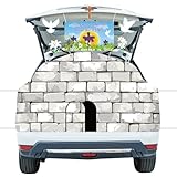 Halloween Trunk or Treat Car Decorations Kit - Religious Backdrop Christian Jesus the Grave Could not Hold the King Banners SUV Archway Photo Booth Background Halloween Party Supplies Easy to Assemble