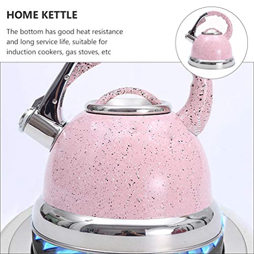 HEMOTON Chaleira de chá com assobio, chaleira de aço inoxidável 3,5 L para ferver água para folhas s
