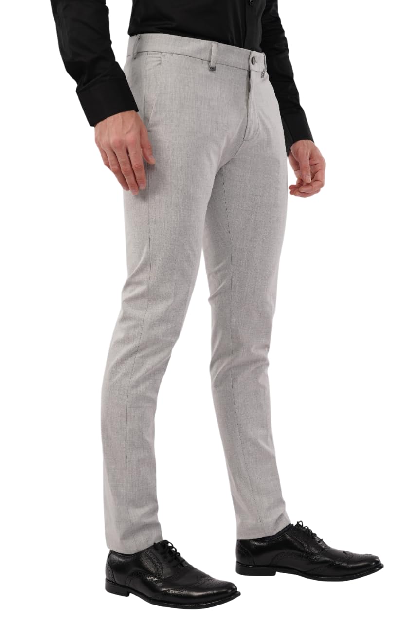 Men's Premium Flat Front Stretchable Formal Trouser | Slim Fit | 360° Power Stretch | Office | Party | Anti-Wrinkle & Dust Resistant Triple Blend Fabric | Shirt-Grip | Expandable Waist