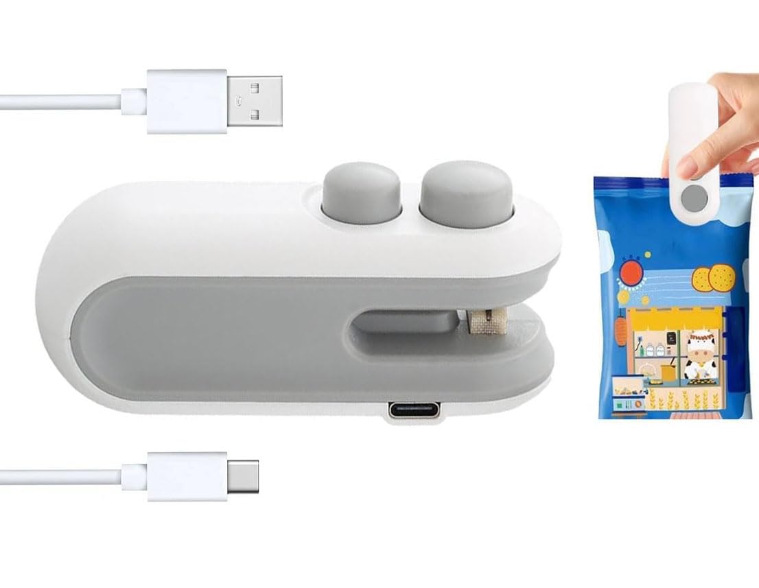 Gadget Hero's Portable Rechargeable Mini Sealing Machine, Handheld Packet Sealer for Food, Snacks, Chips, Fresh Storage, Plastic Bags Sealing Machine.-image-28