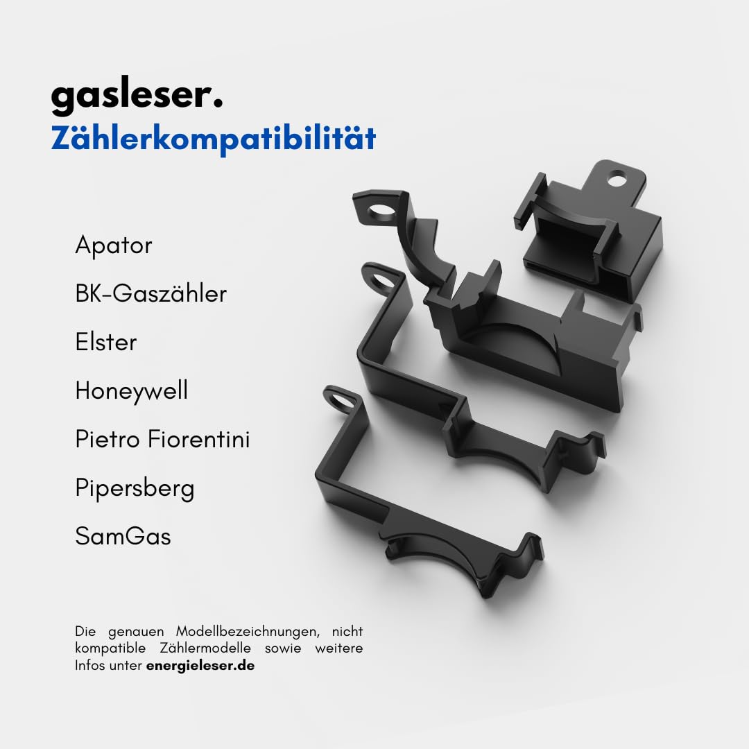 WLAN Gaszähler Ausleser für BK, Apator, Pietro Fiorentini u.v.m. | Smarter Gaszähler Reader mit App | Live Verbrauch & Zählerstand | Plug & Play Installation | Home Assistant