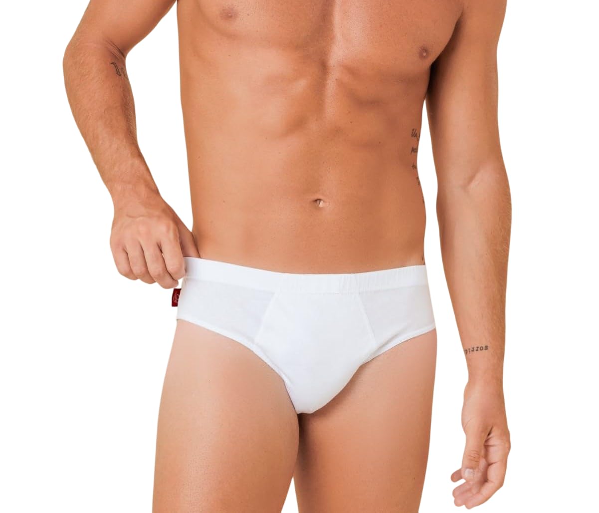 Ludor Men's White Liabel Cotton Briefs Pack Of 3 Or 6 Or Coloured Underpants Oversize In 100% Breathable Cotton, L