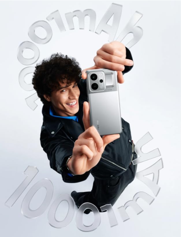 Image of realme P4 Power 5G Smartphone, Trans Silver, 8GB RAM, 256GB Storage, 10001mAh Battery, 6.8 Inch Display, Triple Camera