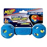 Nerf Dog Medium LED Bash Barbell Light-Up Blue Dog Toy