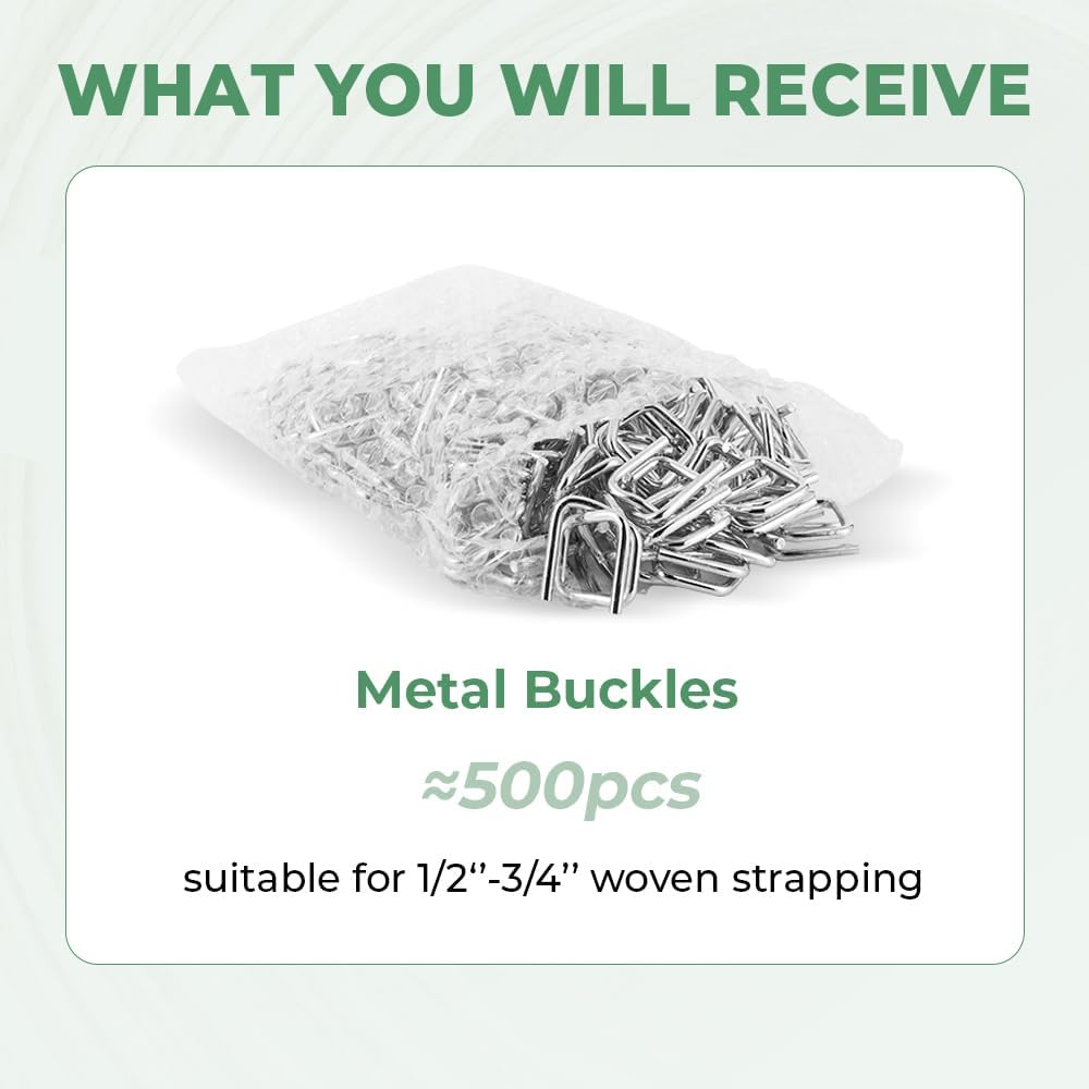 3/4" Heavy Duty Metal Wire Buckle for Woven Cord Strapping 100 Pack