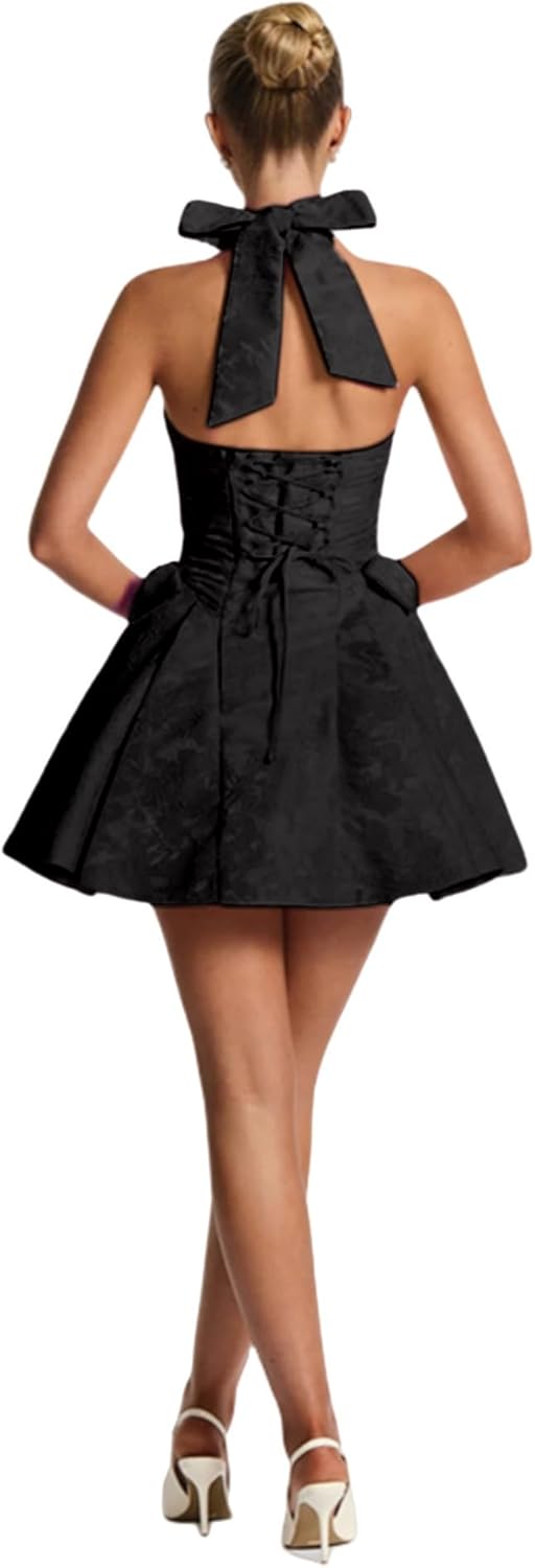 JUMISEE Embroidery Satin Homecoming Dress with Bow Modest Strapless Mini Dresses A Line Short Prom Dress Party Gown - Image 3