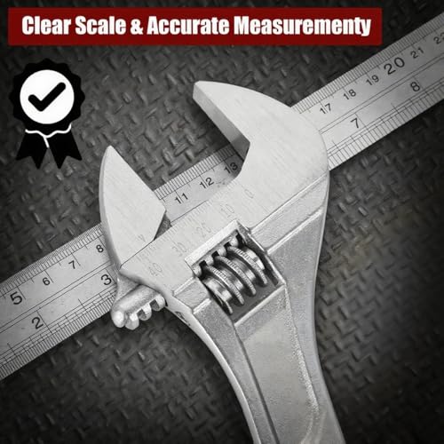 4PCS Adjustable Spanner Set, 4 Sizes Adjustable Wrench Set with Soft Grip, Multifunctional Carbon Steel Shifter Spanner Sets for Pipeline Building Machinery Home (6"+8"+10"+12") - Image 5