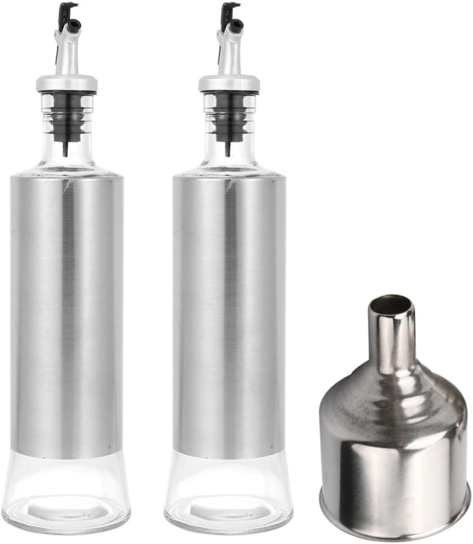 Homoyoyo Ml Glass Oil Bottle with Controlled Pour Spout for Kitchen Use