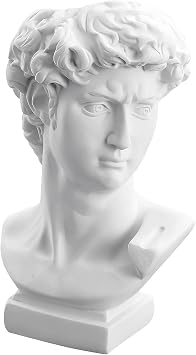 David Statue Vase 6in - Resin Greek Bust Head Aesthetic Planter/Pen Holder
