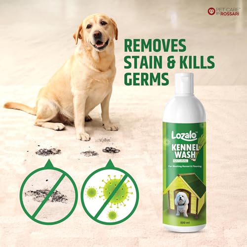 Image of Lozalo Kennel Wash Liquid 2x500ml for Washing Dog Kennel & Flooring, Pet Shops, Veterinary Clinics & Grooming Salons (Green)