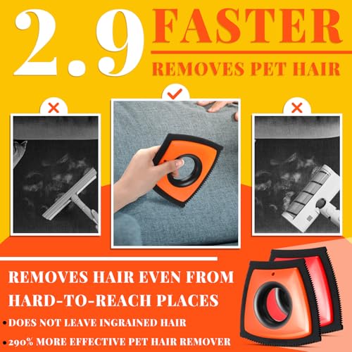 Image of Domensi 2 Pcs Mini Pet Hair Remover Tool Dog and Cat Hair Removal Tool Reusable Pet Cleaning Brush for Detailing Supplies for Car Carpet Furniture Clothes Couch