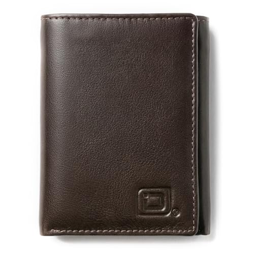 Image of ID Stronghold Men's Leather Trifold Wallet - RFID Blocking - Brown Wallet with Gift Box