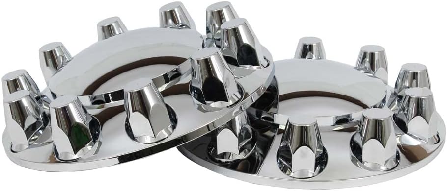 Front Wheel Covers Hub Axle Semi Plastic ABS Pair 33mm Screw on Nut Covers 1-Pair Chrome