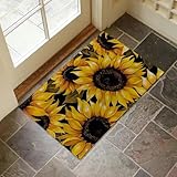 VANZEV Indoor Door Mat, 17x29.5 Inch, Rustic Floral Sunflower Floor Doormat for...