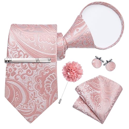 Image of DiBanGu Silk Zipper Ties for Men, Formal Pre-tied Necktie | Adjustable Tie,6PCS,Various Design Styles,Jacquard Woven,Skin-friendly,Practical Gift,Great for Wedding Party,Business Formal