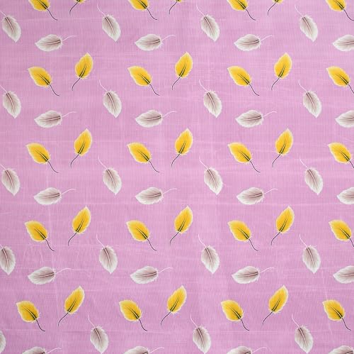 Image of VOMZER 320 TC Cotton Feel All Around Elastic Printed Fitted Queen Size Bedsheets, Supersoft Elastic Fitted Double Bedsheet with 2 Pillow Covers, Size 60x78x8 Inches, Pink Pankh