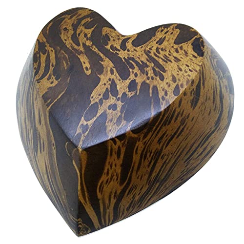 Witnystore 10" Heart Shaped Bowl - Functional And Collectible Bowl - Handcrafted Wooden Bowl For Serving Candy Nuts Desserts Fruits Or Accent Decor Gift For Any Occasion, Freckles Brown & Black #TOP7