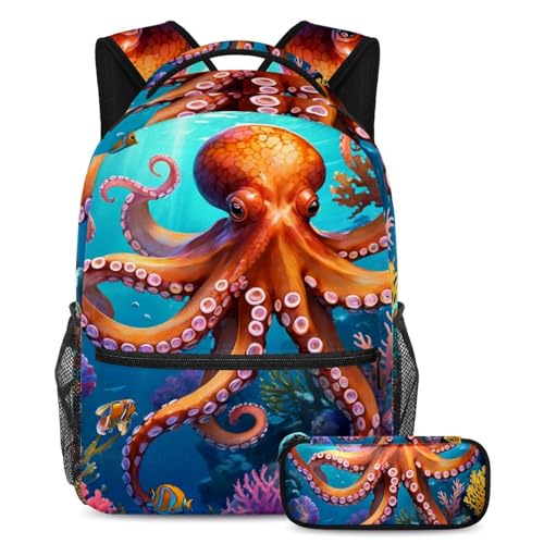 Sac à dos pieuvre mignonne et sa trousse pour rythmer le quotidien scolaire
