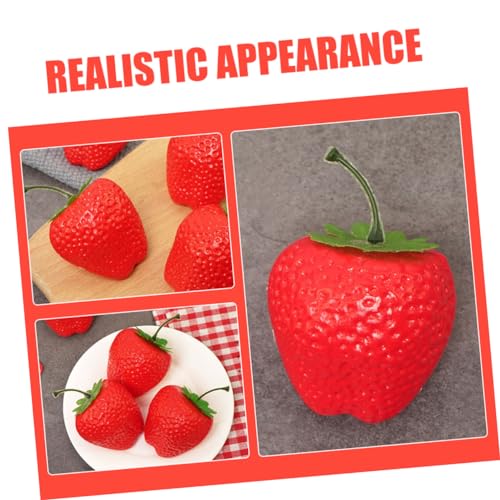 GOOHOCHY 5pcs Simulated Strawberry Model Large Fruits Fruit Decorations Photo Prop Desktop Decor Fruit Model Simulation Strawberry Decor Artificial Fruits Decoration Artificial Strawberries