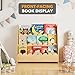 SpaceAid 3-Tier Scalloped Bookshelf, Montessori Bookcase for Toddlers, Wooden Book Shelf Organizer Display Furniture for Kids Rooms, Playroom, Nursery and Classroom, Natural