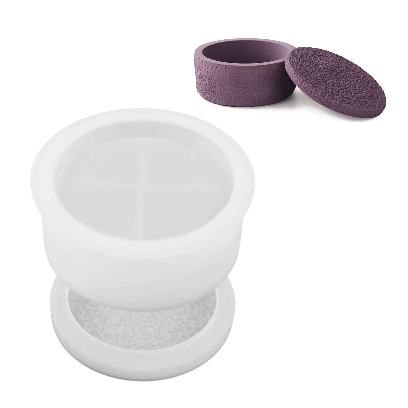 NEWFT Silicone Organizers Mold Storage Cup Makeup Brush Storage Jar Mold Resin Jar with Lid Epoxy Casting Personalized Decor