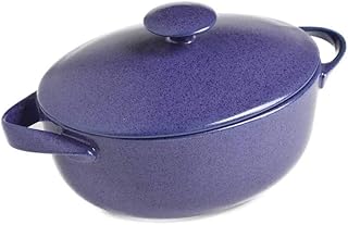 ■リンドスタイメスト■BLUEBERRY ブルーベリー ふた付き オーバルキャセロール 楕円型 16cm ココット ベイカー 耐熱■カラー食器