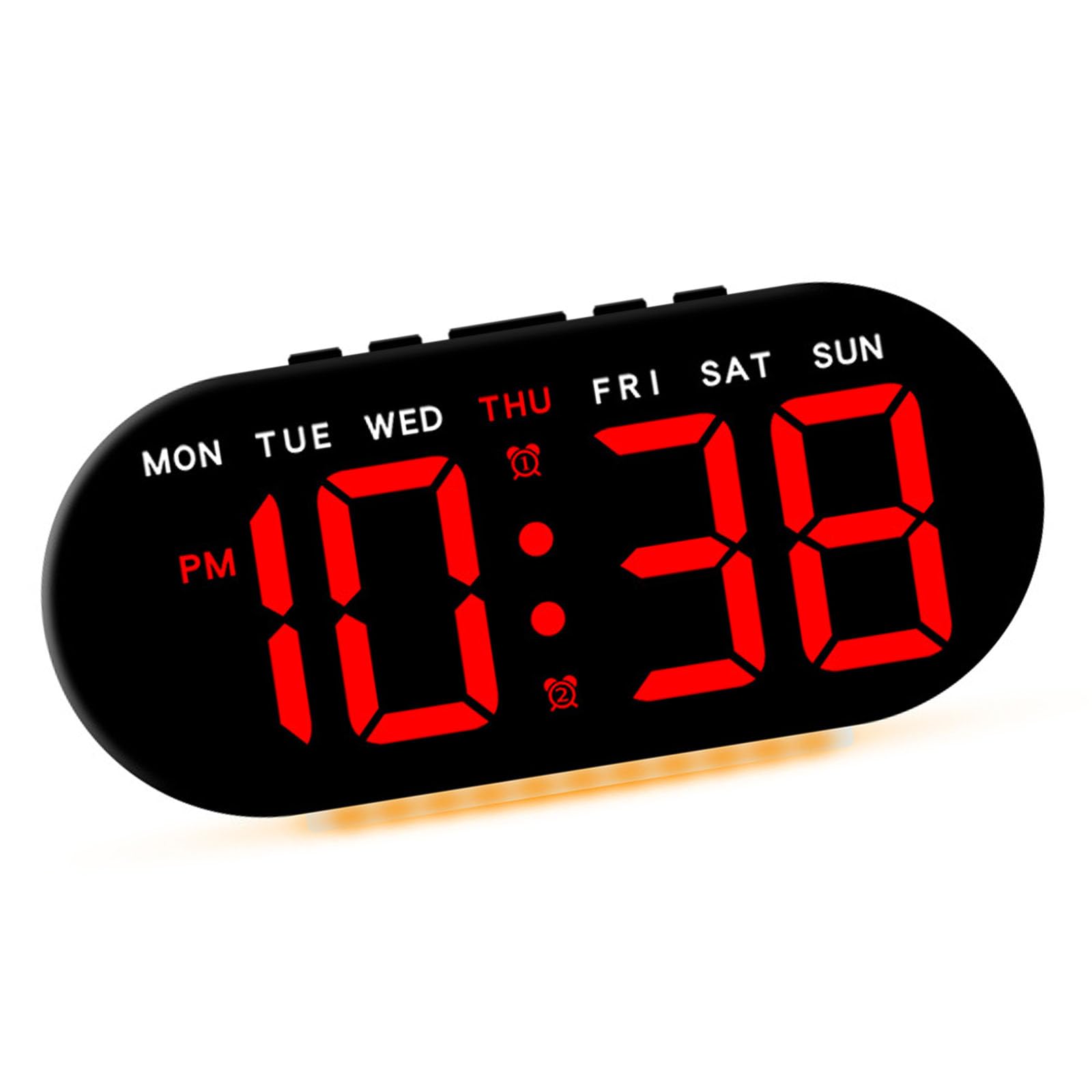 Hsioluted Led Alarm Clock Bedside Clocks with Large Led Display Adjustable Brightness and Dimmable for Bedroom or Use Modern Design Clock