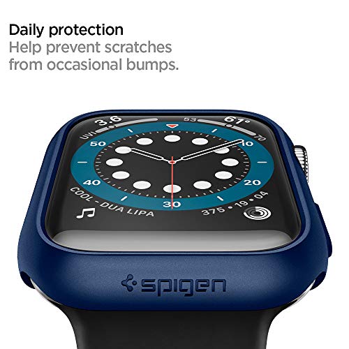 Image of Spigen Thin Fit for Apple Watch SE3 44mm Case, SE2 /SE /Series 6 /5 /4 44mm Lightweight Hard Cover Case - Metalic Blue