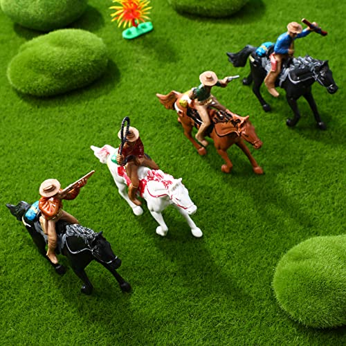 Safigle Farm Animals Toys For Kids 3-5, 4Pcs Farm World Western Riding Cowboy Horse Toys, Plastic Cowboy Action Figure For Home Office Table Decor, For Kids #TOP5