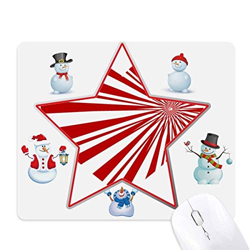 Tapis de souris cœur rouge cadeau Saint-Valentin original motif bonhomme de neige