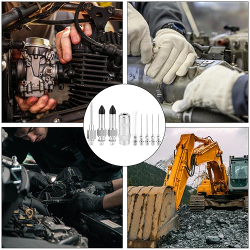 Image of Tinoaly 9pcs Grease Gun Needle Nozzle Kit, Detachable Grease Gun Injector Needle Dispenser Tip, Nozzle Coupler Adapter Fitting Tool for Injection Narrow Space & Deep Hole Set Accessories