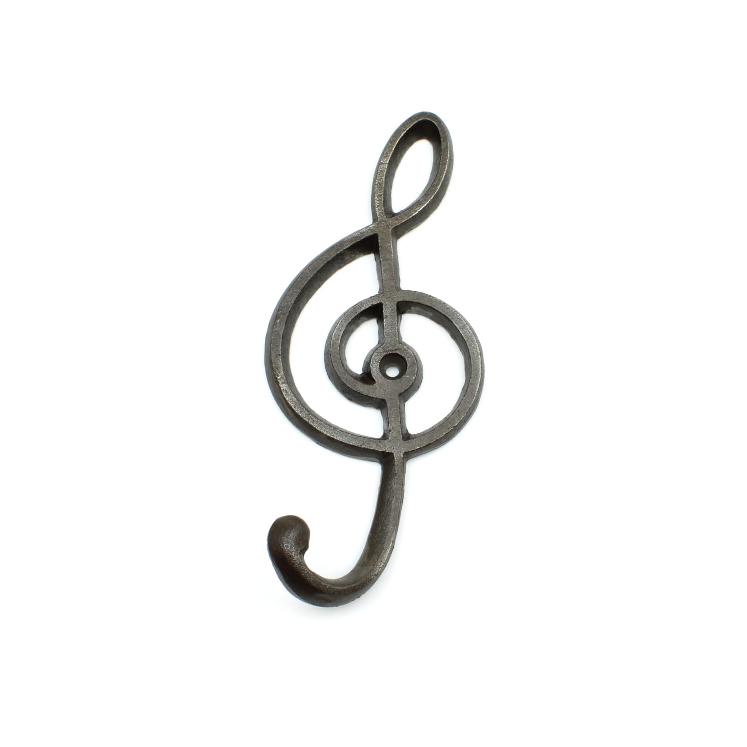 Oakcrafts Brown/Black Cast Iron Antique Musical Treble Clef Coat Hook