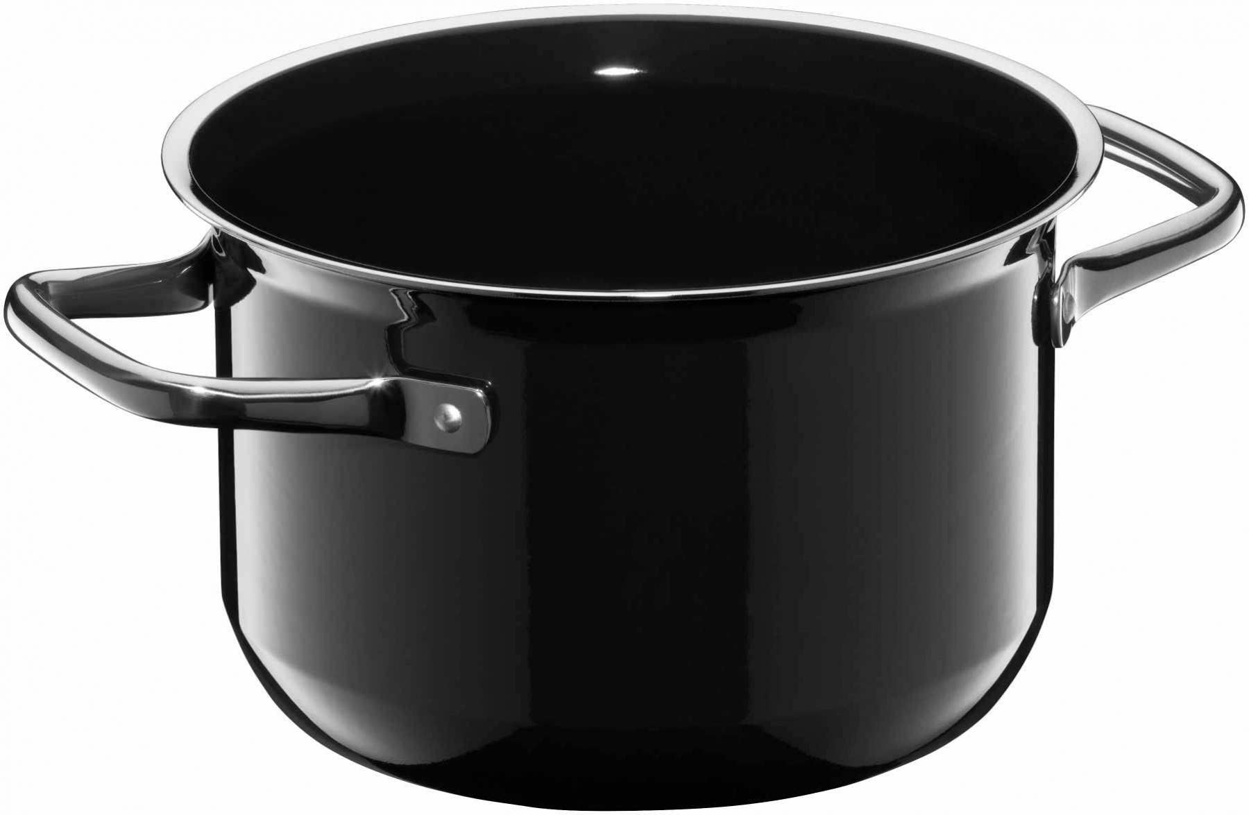 WMF Fusiontec Compact - Pentola piccola 18 cm, a induzione 2,4 l, coperchio in vetro, ceramica high-tech, impilabile, antigraffio, colore: Nero