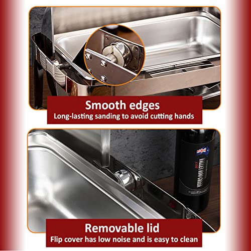 JTYDFG Kommerzieller Speisenwärmer, 9L Chafing Dish Edelstahl mit Deckel, Warmhaltebehälter Wärmebehälter Buffetwärmer… – Bild 6