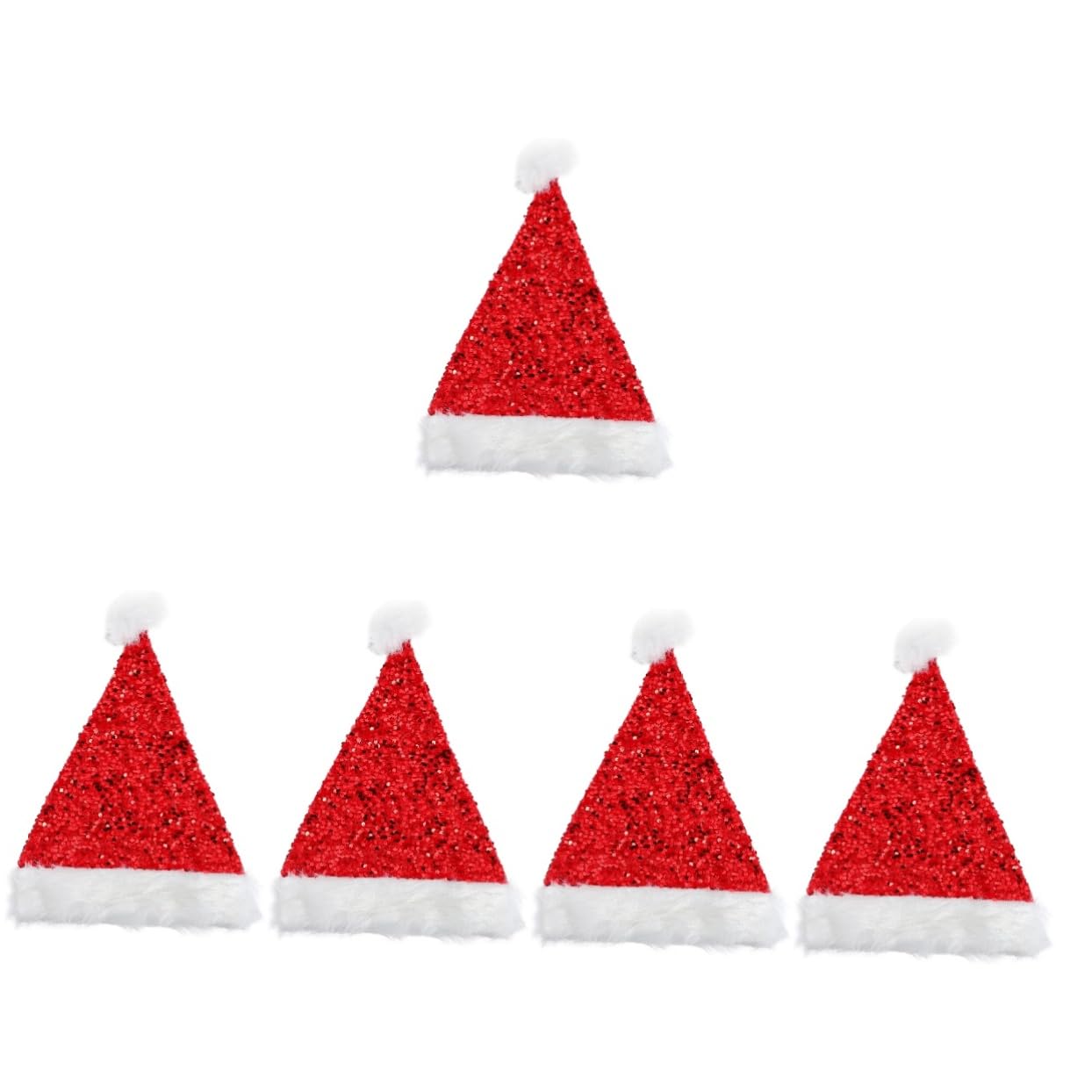 Abaodam 5stücke Merry Christmas Plüschmütze Mit Funkelnden Pailletten Rote Weihnachtsmütze Für Erwachsene Festliche Kopfbedeckung Für Partys Winterfeiern Und Besondere Anlässe