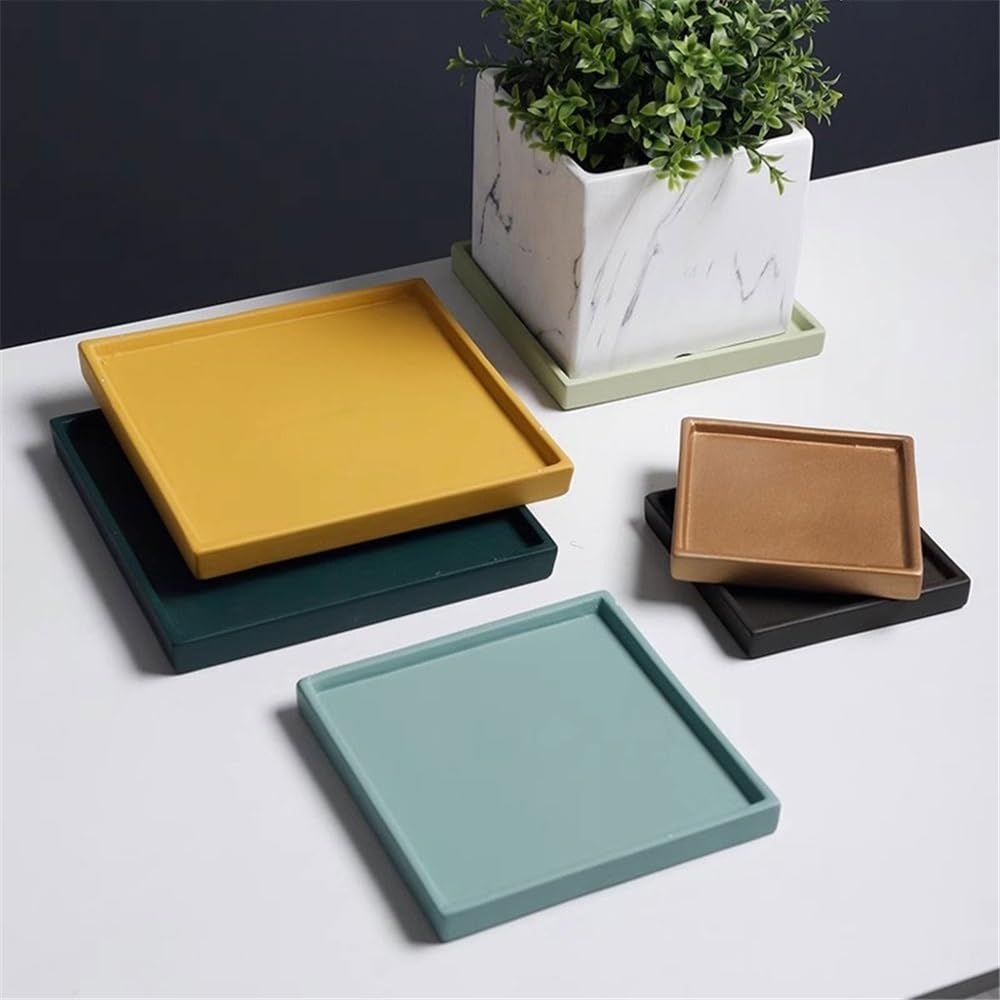 Versatile Sottovaso Quadrato in Ceramica for Fiori da 7,8 Pollici(Navy Blue)