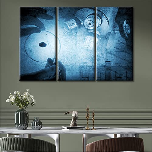 Image of TUMOVO Home Decor Medical Examination Pictures Bathroom Decor Wall Art 3 Panel Science and Medical Background Wall Art Contemporary Home Decor Print on Canvas Ready to Hang (36 inch Wx24 H)