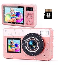 Maxmango D70 4K onderwater digitale camera - 48 MP 10 ft waterdichte camera voor snorkelen - Compacte drijvende camera met dubbel scherm voor selfies en 32 GB-kaart - Autofocus Digitale Camera - Paars
