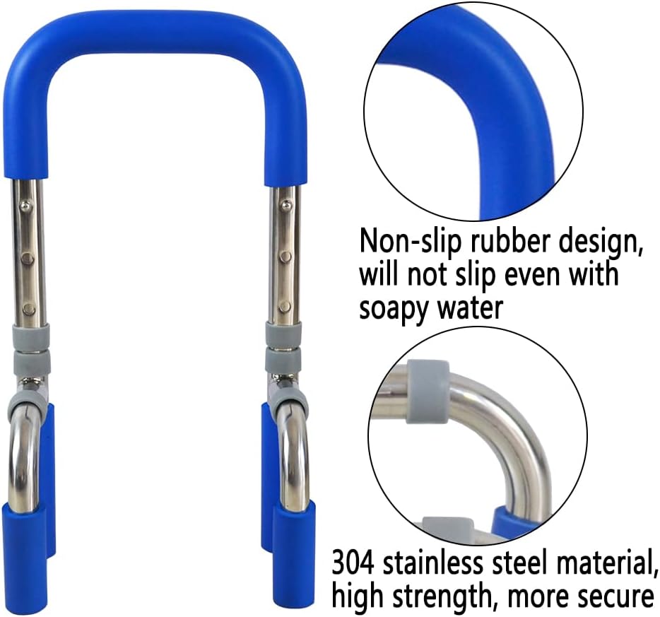 Anti-Slip Bathtub Grab Bar Safety Bar for Seniors and Handicap - for Assistance Getting in and Out of Tub, Easy to Install on Most Tubs
